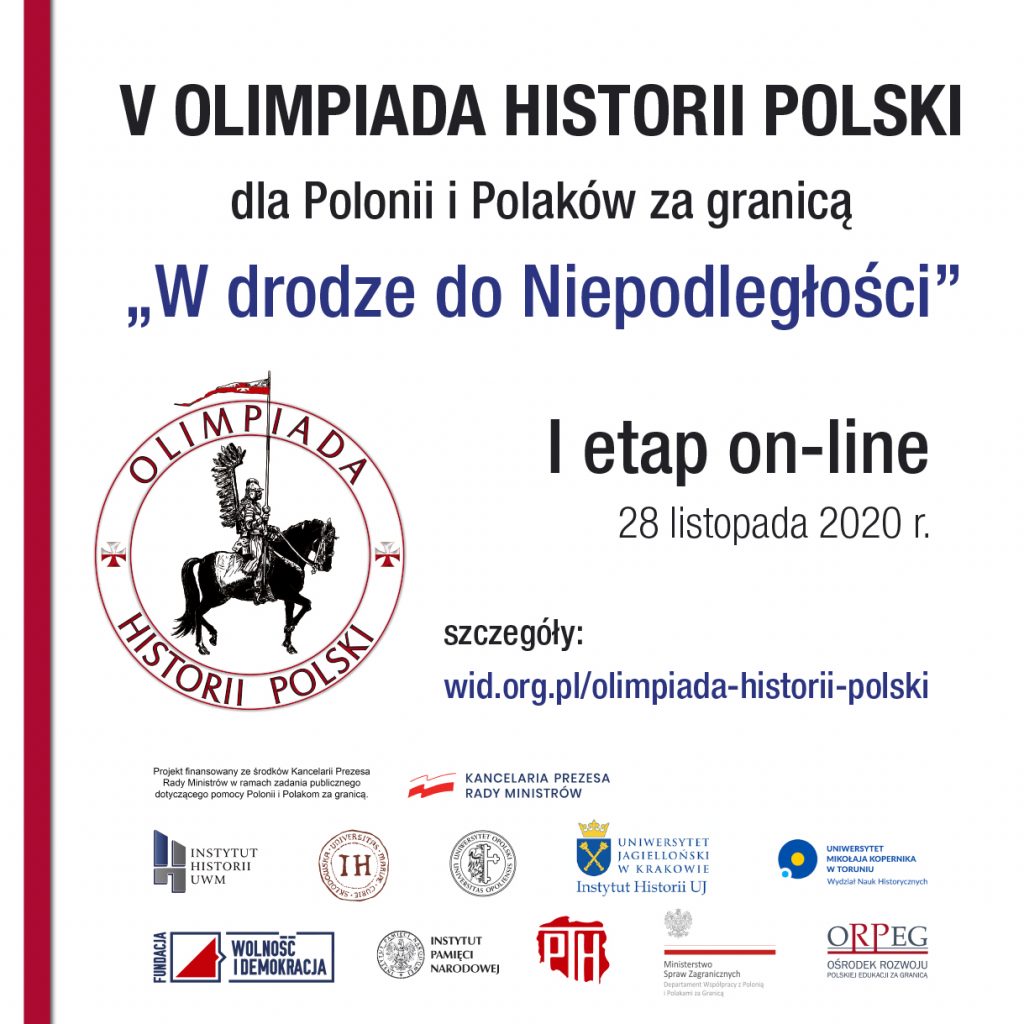 V edycja Olimpiady Historii Polski dla Polonii i Polaków za granicą 2020/2021 „W drodze do Niepodległości”