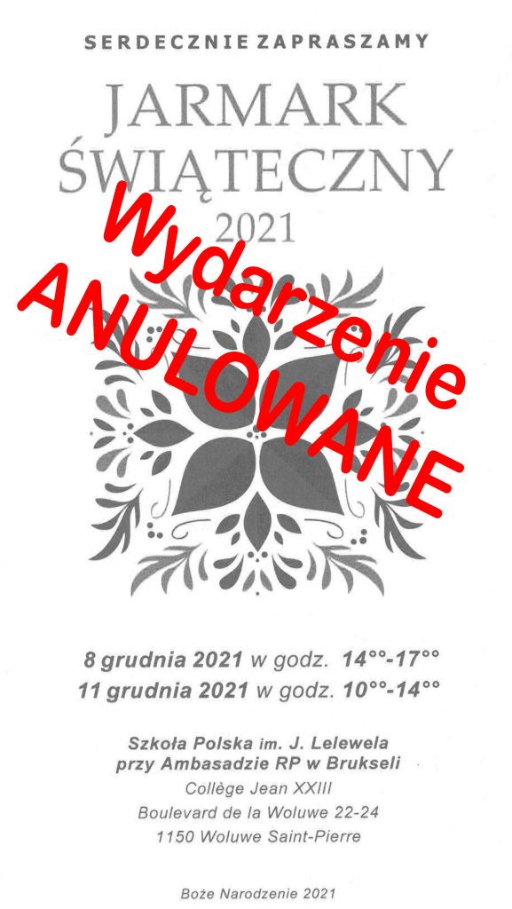 Kiermasz Świąteczny 2021 – wydarzenie anulowane