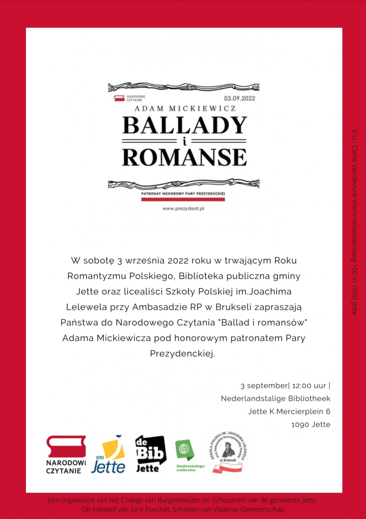 Narodowe Czytanie 2022 – uczniowie naszej szkoły czytają Belgom polskie utwory literackie!