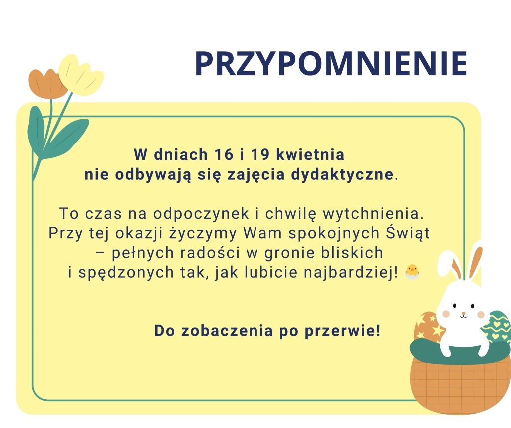 🐣 Zajączek już pakuje koszyczek… a my ślemy Wam moc wiosennych życzeń! 🌷