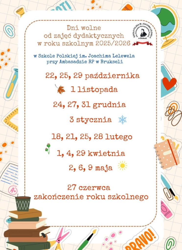 📅 Kalendarz szkolny na najbliższy rok 2025/2026 ✨